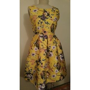 NWT Wo Xing Wo Su Cocktail Dress Owl Squirrel Rose